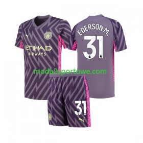 Koszulka Manchester City Ederson Moraes 31 Bramkarska Dziecięcy Wyjazdowe Stroje Piłkarskie 2023/24 Krótki Rękaw